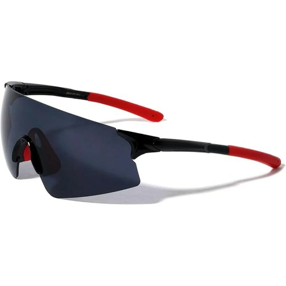 Women Oversized‎ Shield Sunglasses Black Red Wrap Around Sporty Futuristic Gafas